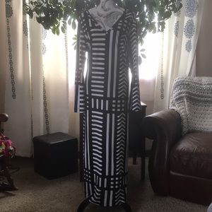 Black and white maxi dress